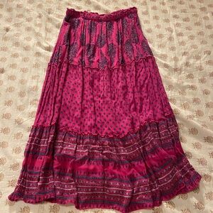Old Navy Red and Pink Tiered Skirt